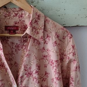 SUNDANCE I Vintage Pink Floral Toile Blouse, 8. Beautiful color with buttons.